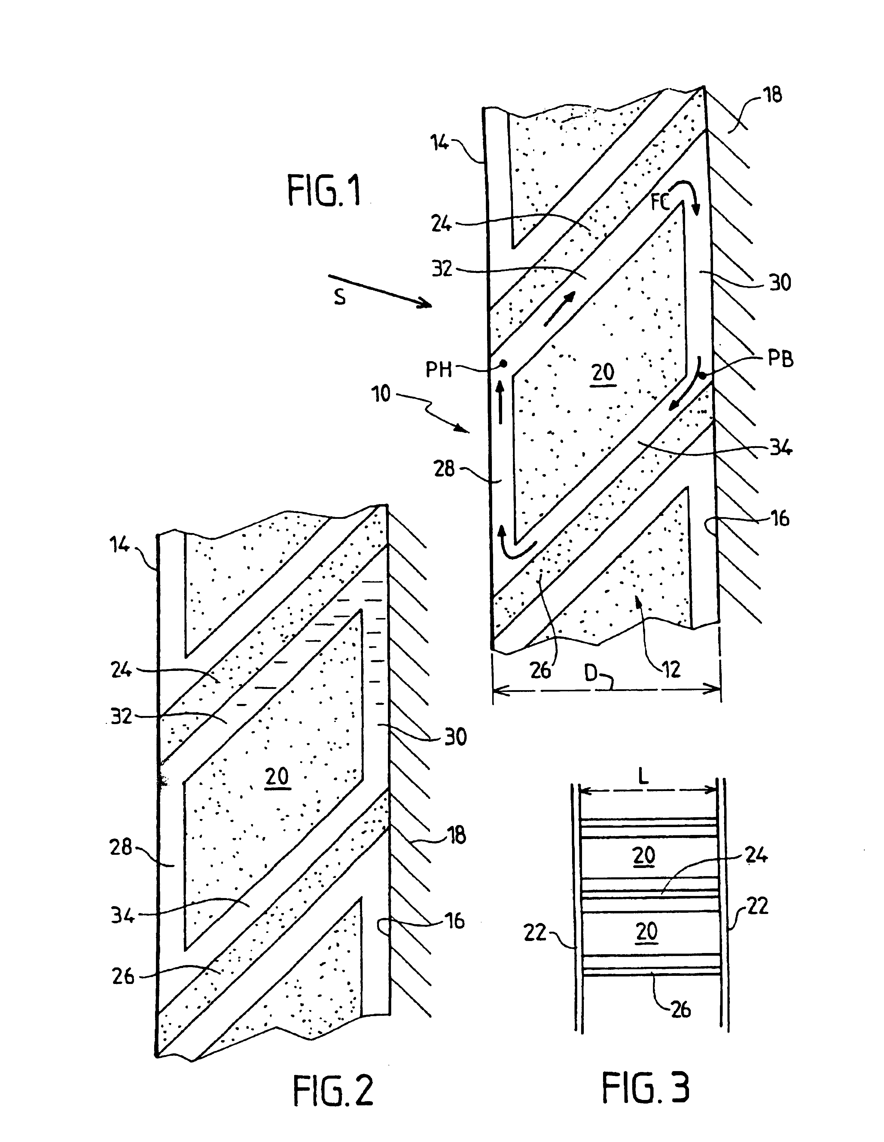 Device for heat transfer between two walls