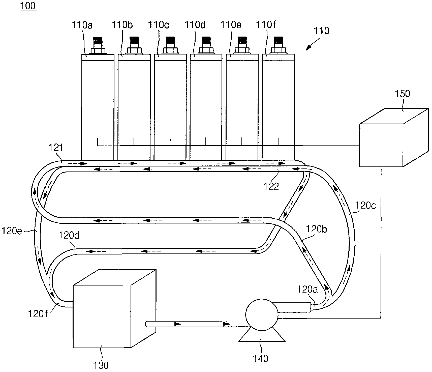 Battery pack and cooling system for a battery pack