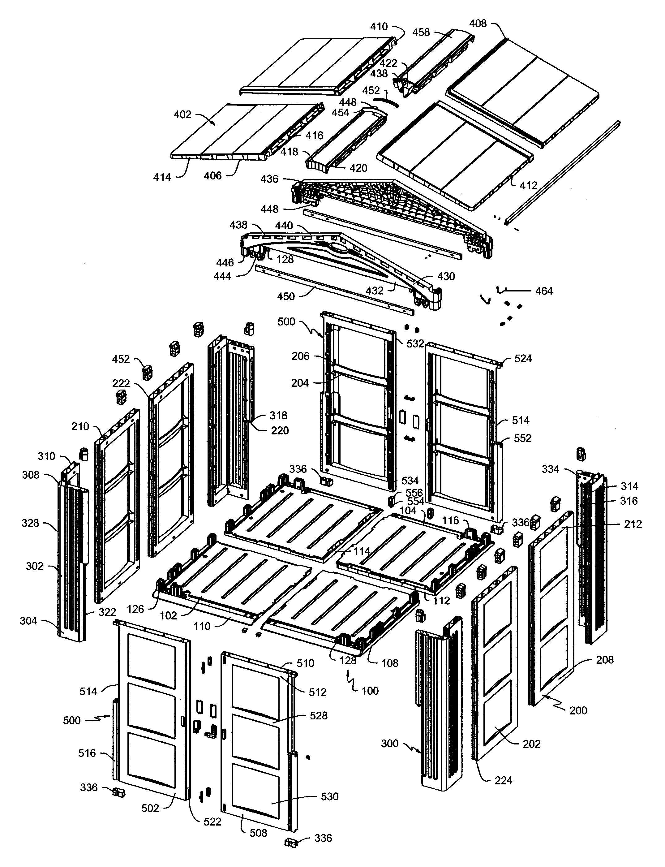 Plastic expandable utility shed