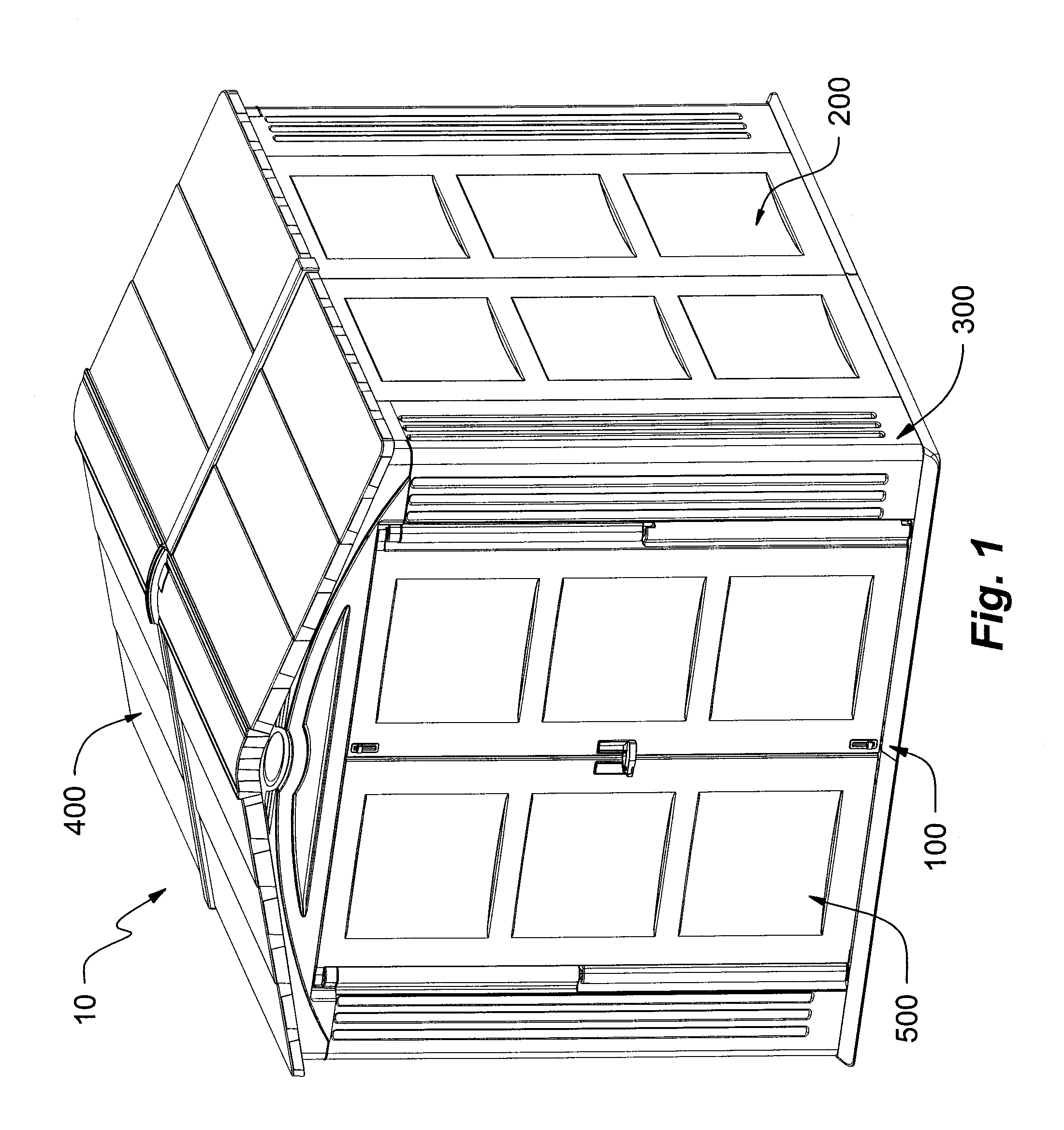 Plastic expandable utility shed