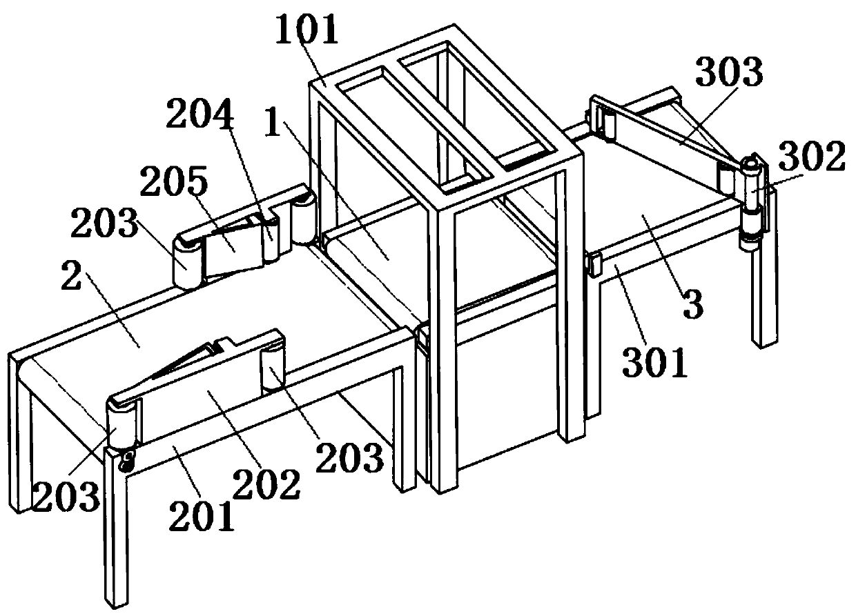 Large-size parcel weighing and code scanning device and system