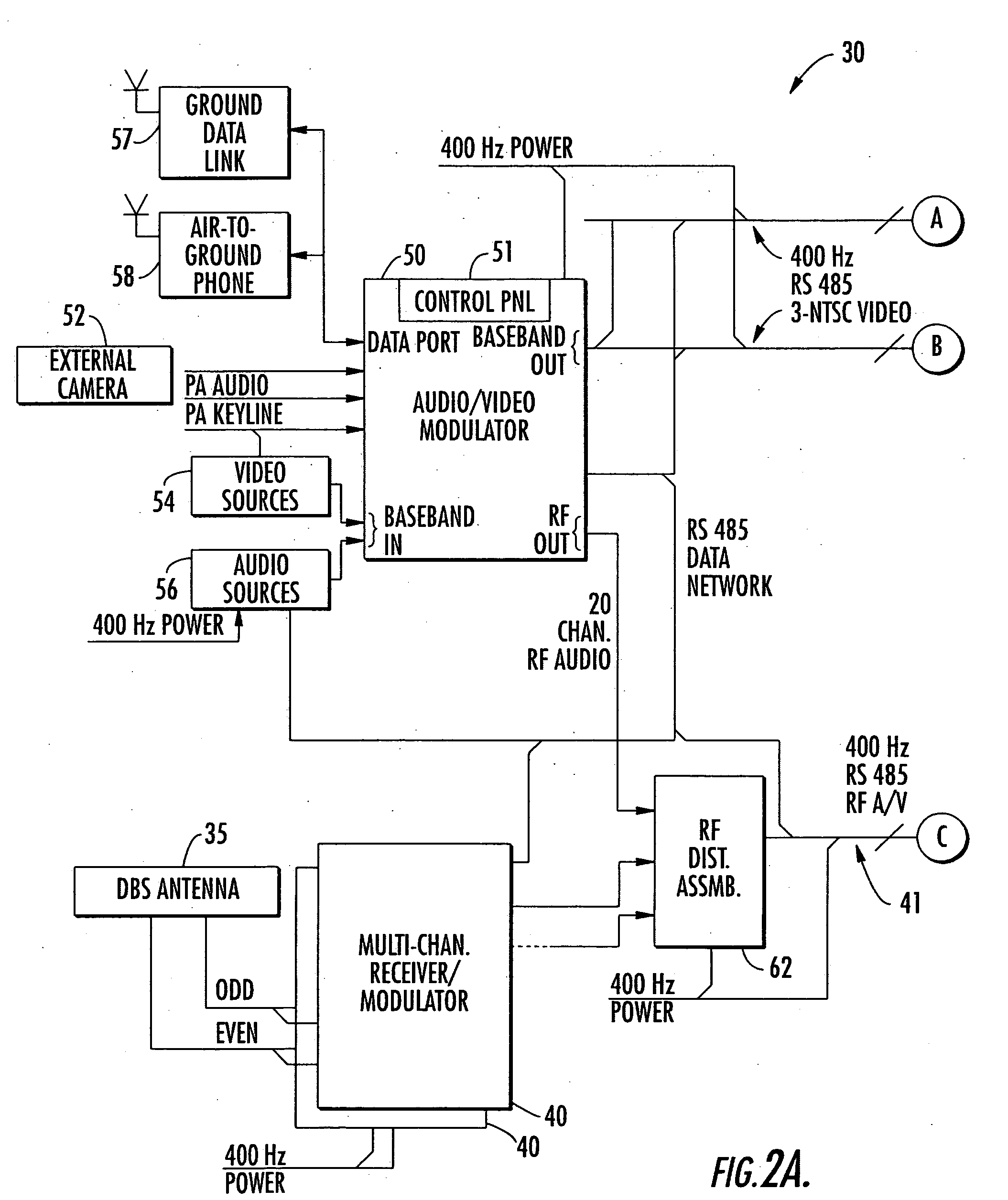 Aircraft in-flight entertainment system including a distributed digital radio service and associated methods