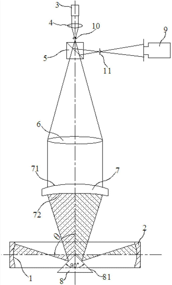 Optical interferometer used for detecting inner arc surface of annular guide rail