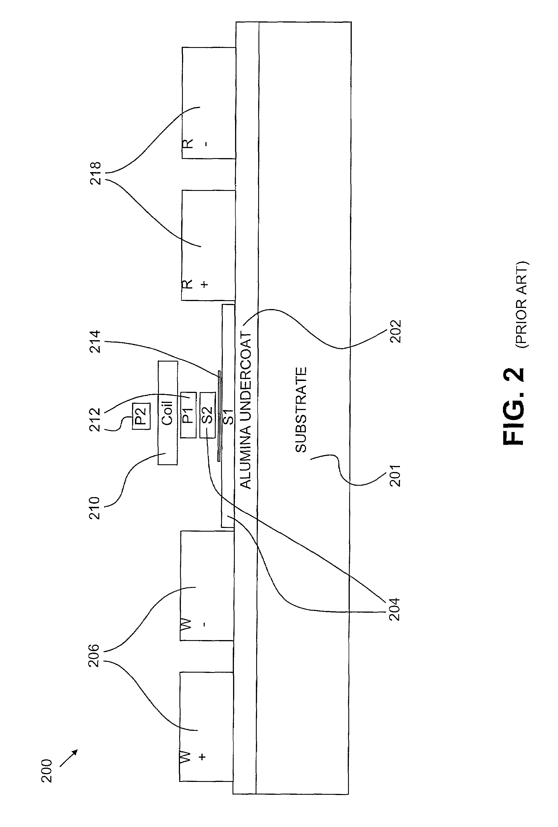 Reduction of interference pickup in heads for magnetic recording by minimizing parasitic capacitance