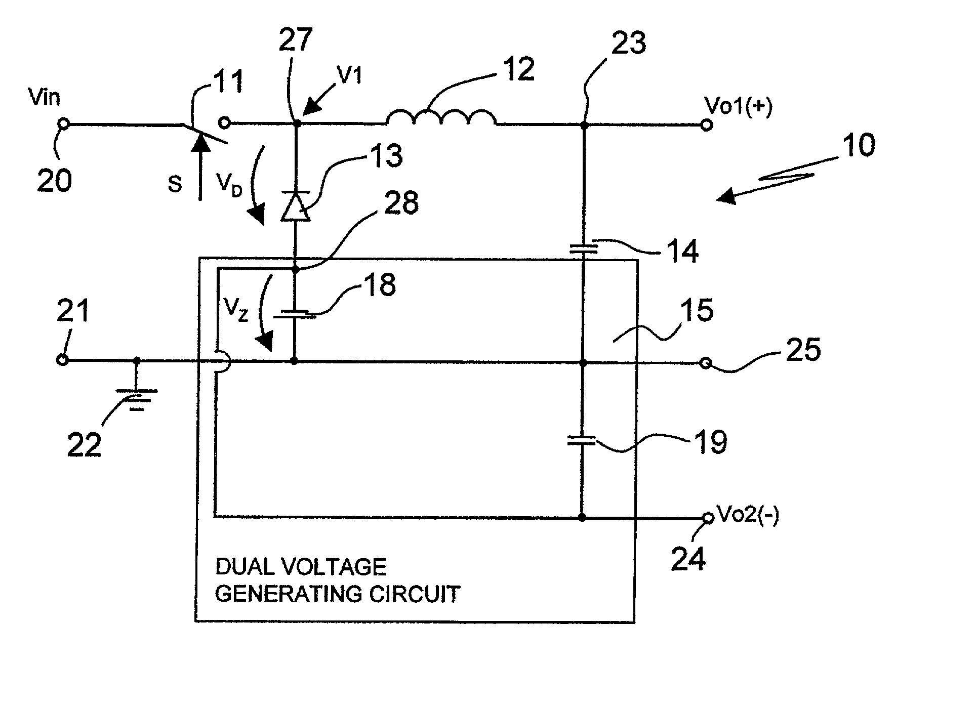 Low power, dual output AC/DC and DC/DC converter