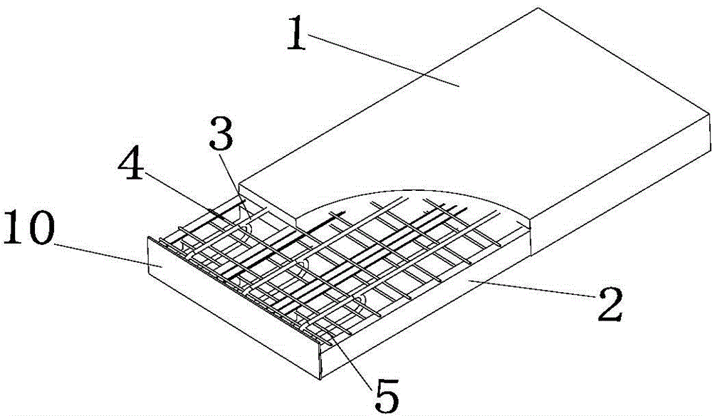 Flanged groove type FRP (Fiber Reinforce Plastic) plate-concrete combination bridge deck