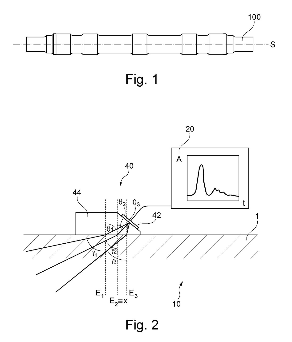 Method and device for the non-destructive inspection of a rotationally symmetric workpiece having sections with difference diameters