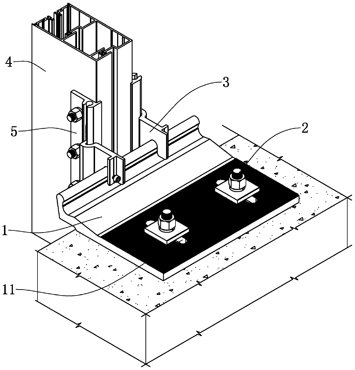 Unit-typed curtain wall support system