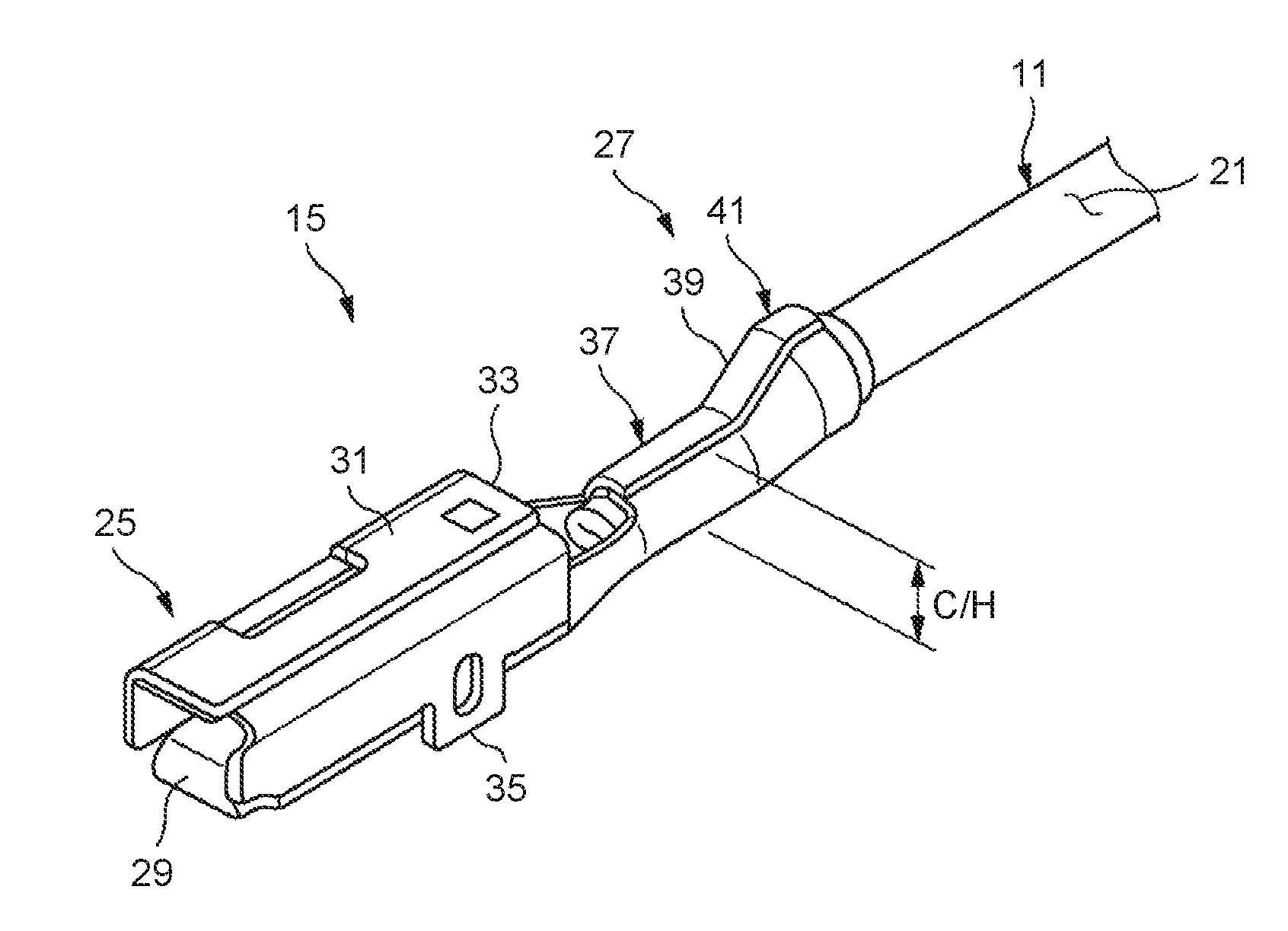 Connecting structure of crimp terminal and electric wire