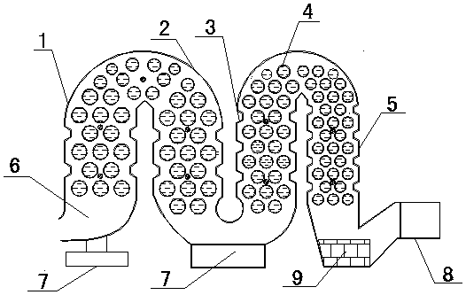 Furnace pipe mechanism with water pipe dust removing device