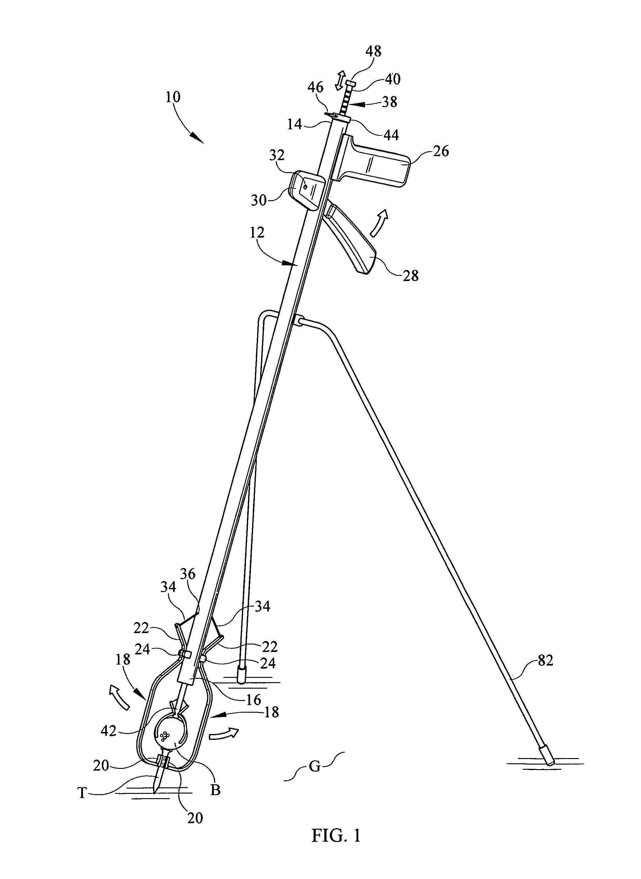 Golf ball and tee setting and retrieving device