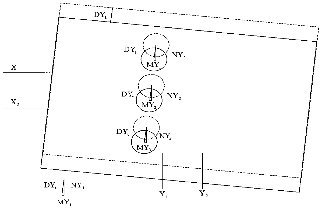 Large-format glass laser cutting hole positioning method and system