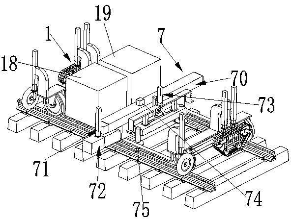 Integrated rail-lifting and sleeper-replacing multifunctional automatic device