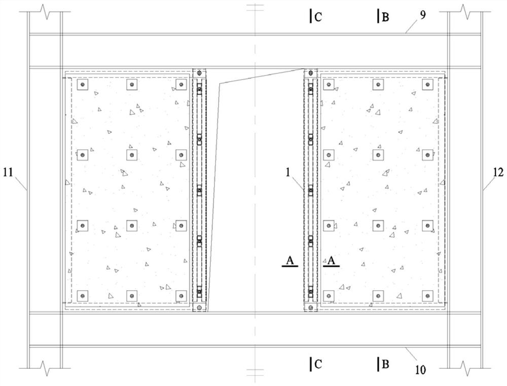 Open-hole buckling-resistant shear wall with buckling-restrained fishplate and its construction method