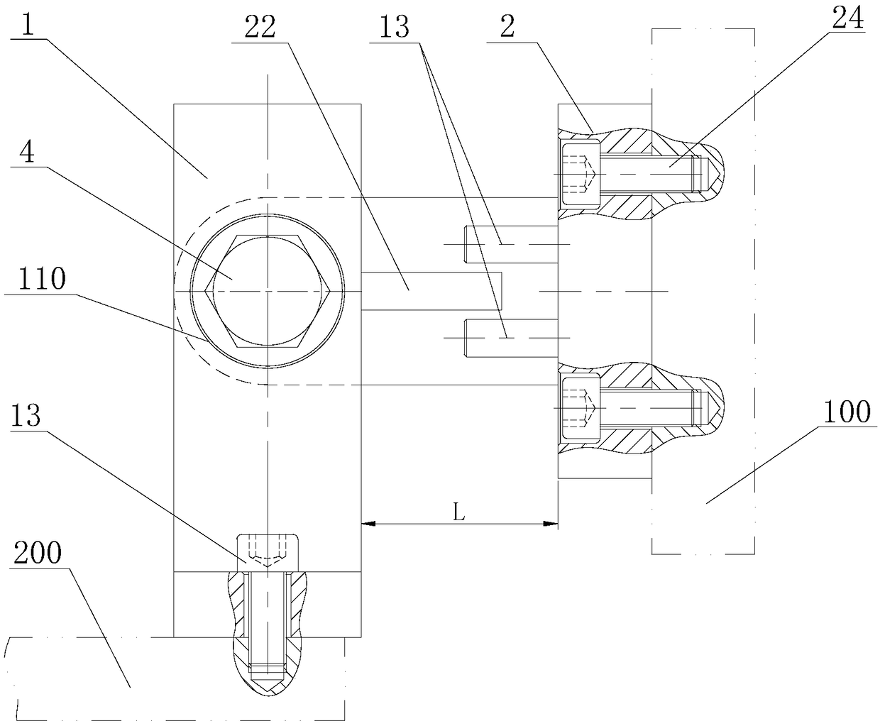 Tightening device for longitudinal travelling gear of flame cutter