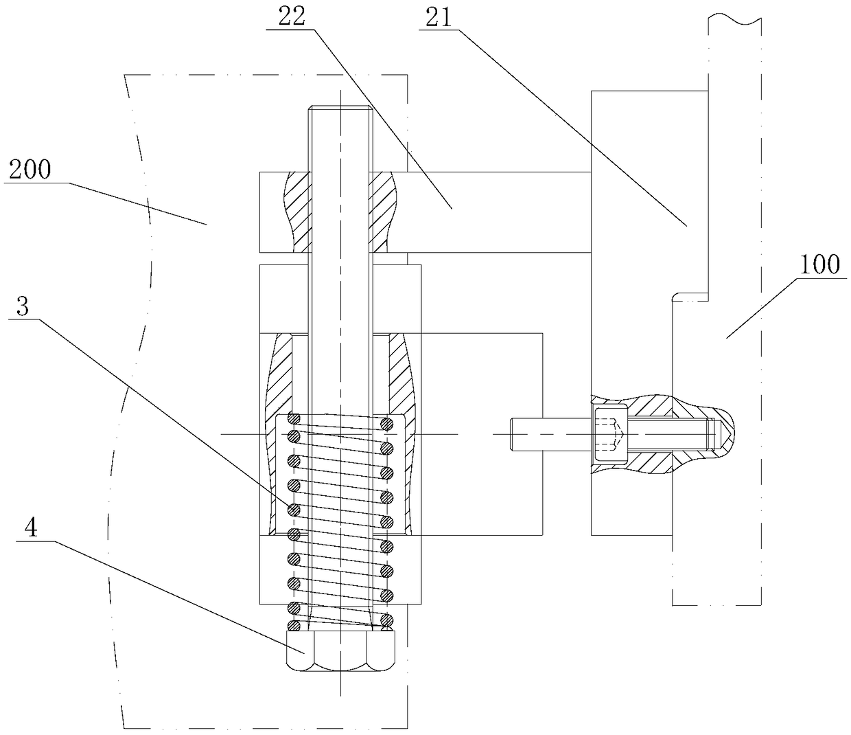 Tightening device for longitudinal travelling gear of flame cutter