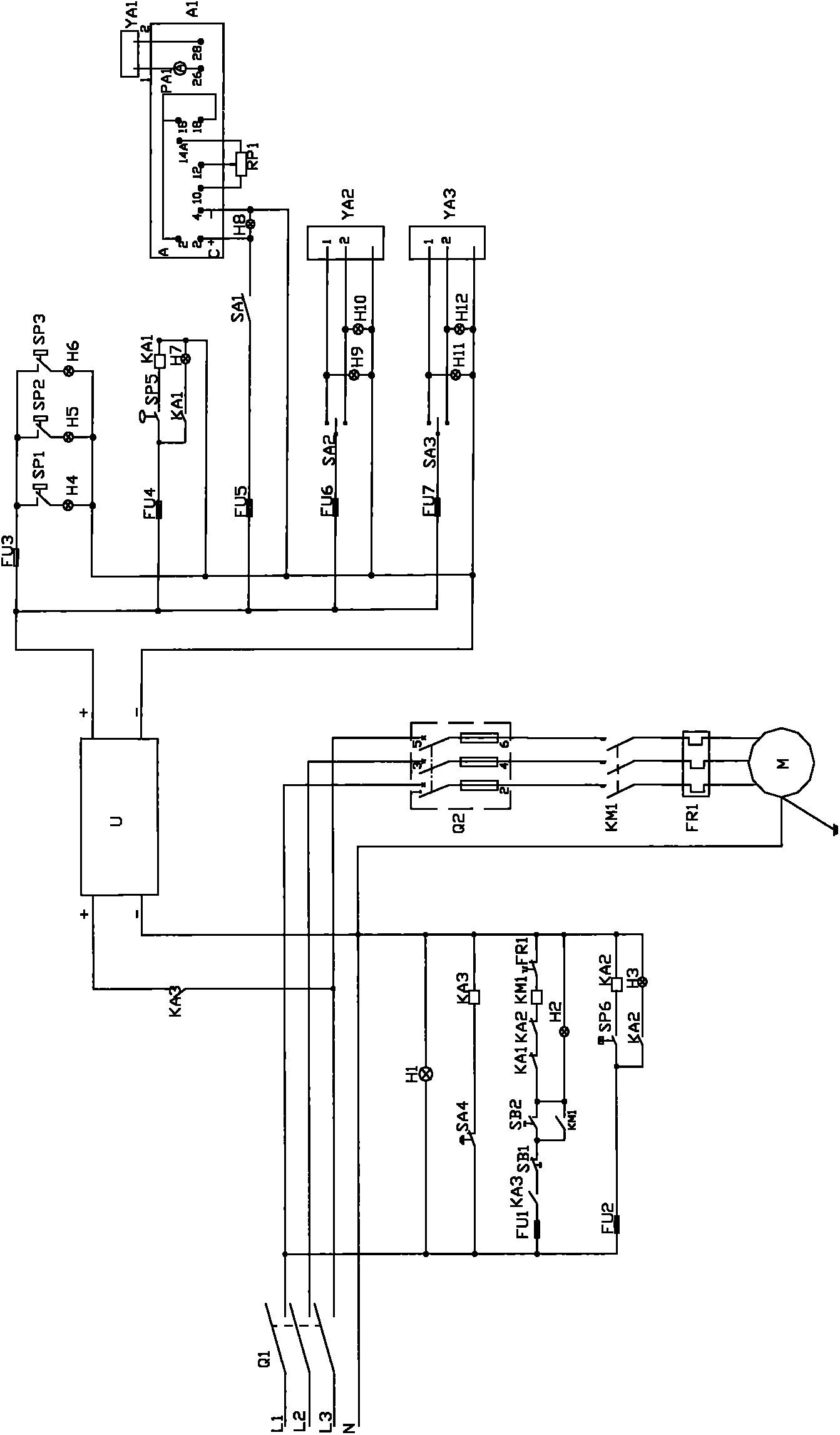 Pressure-resistance and adjustment test bed for aircraft hydraulic system