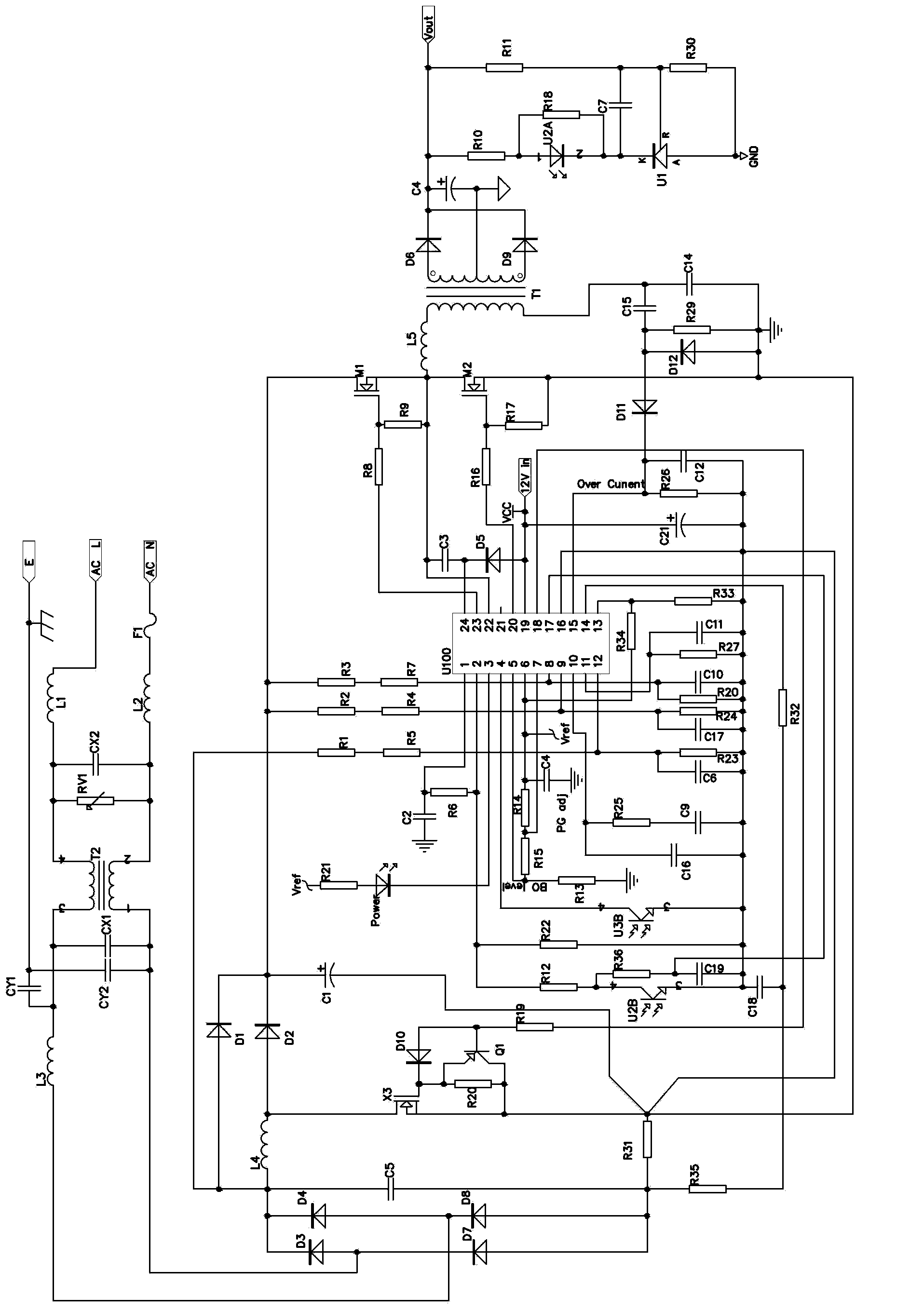 Highly-integrated green LED resonance power circuit