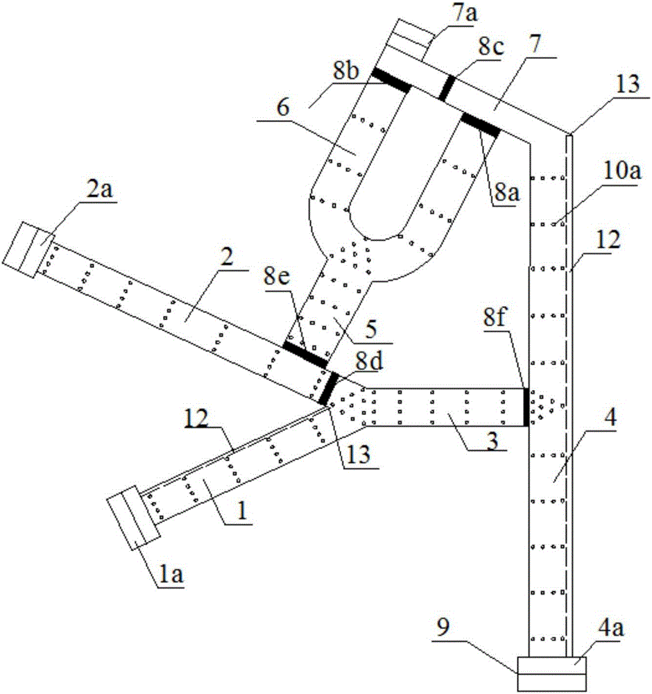 Experimental device and experimental method for researching water flow characteristics of multiple types of river channel intersection ports