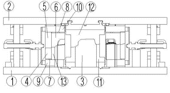 Automatic trimming and reshaping integrated automobile stamping die and stamping process thereof