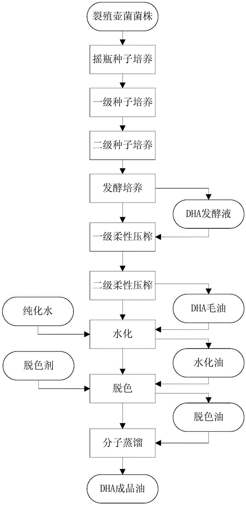 Method for producing DHA (Docosahexaenoic Acid) by utilizing microorganism fermentation