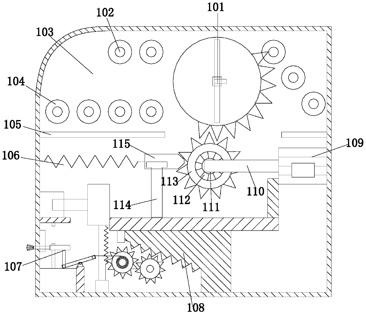 Mechanical device for cutting wood for construction