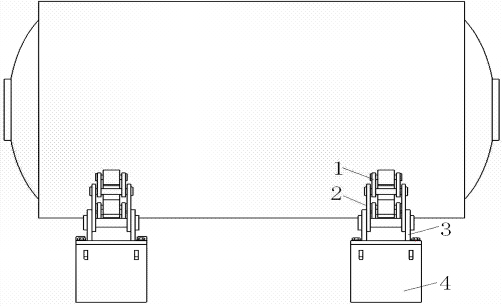 Universal supporting device for solid-propellant rocket engines