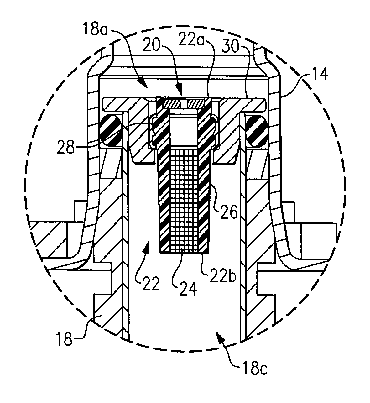 Injector fuel filter with built-in orifice for flow restriction