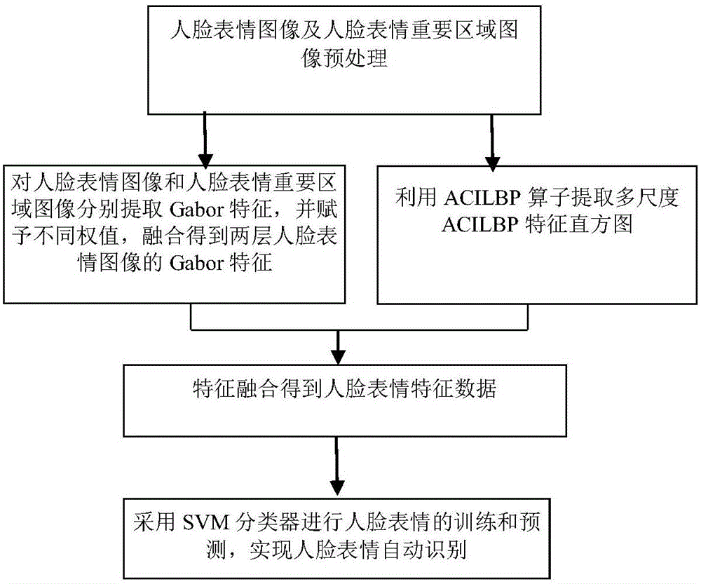 Method for automatically recognizing face expressions based on multi-characteristic fusion