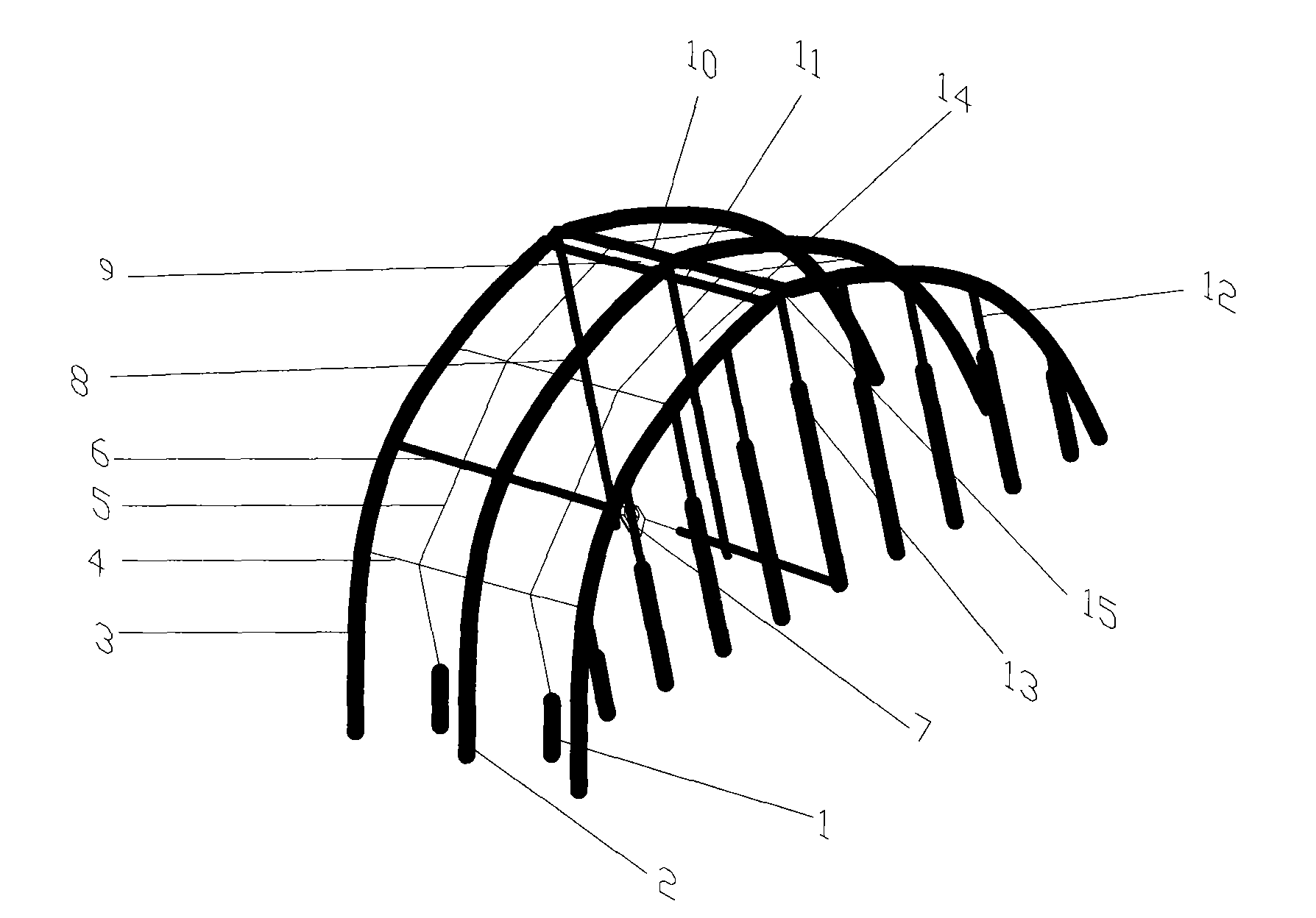 Anti-pneumatic film type fruit tree rainproof facility