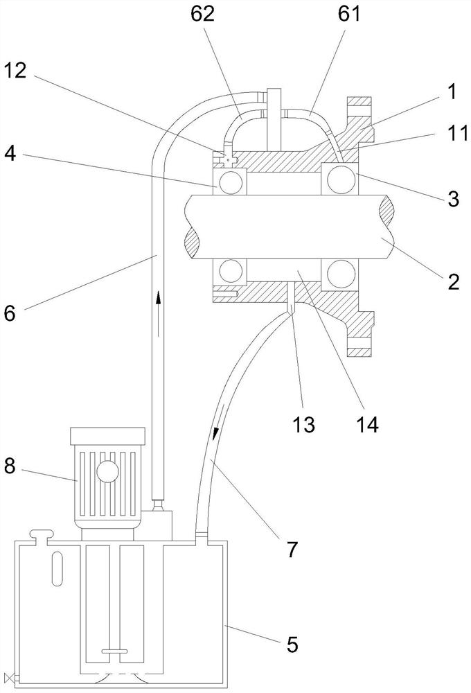 Bearing lubricating mechanism for washing and dehydrating machine and washing and dehydrating machine