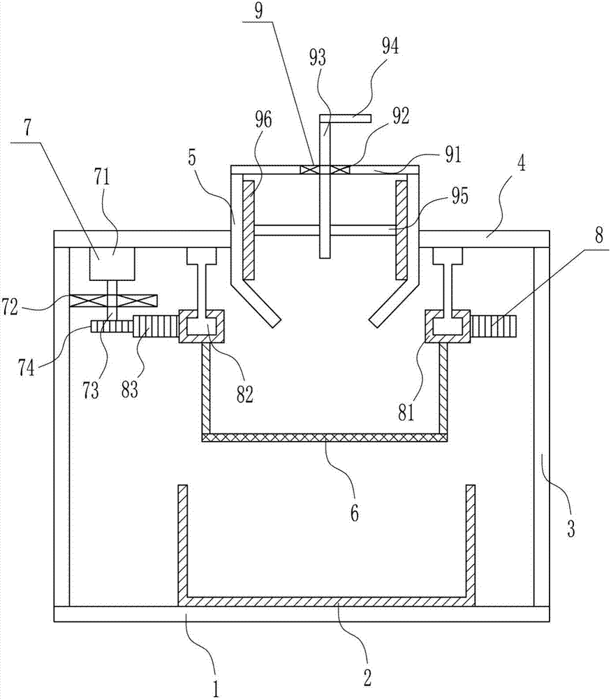 Concrete raw material efficient screening device for bridge guardrail construction