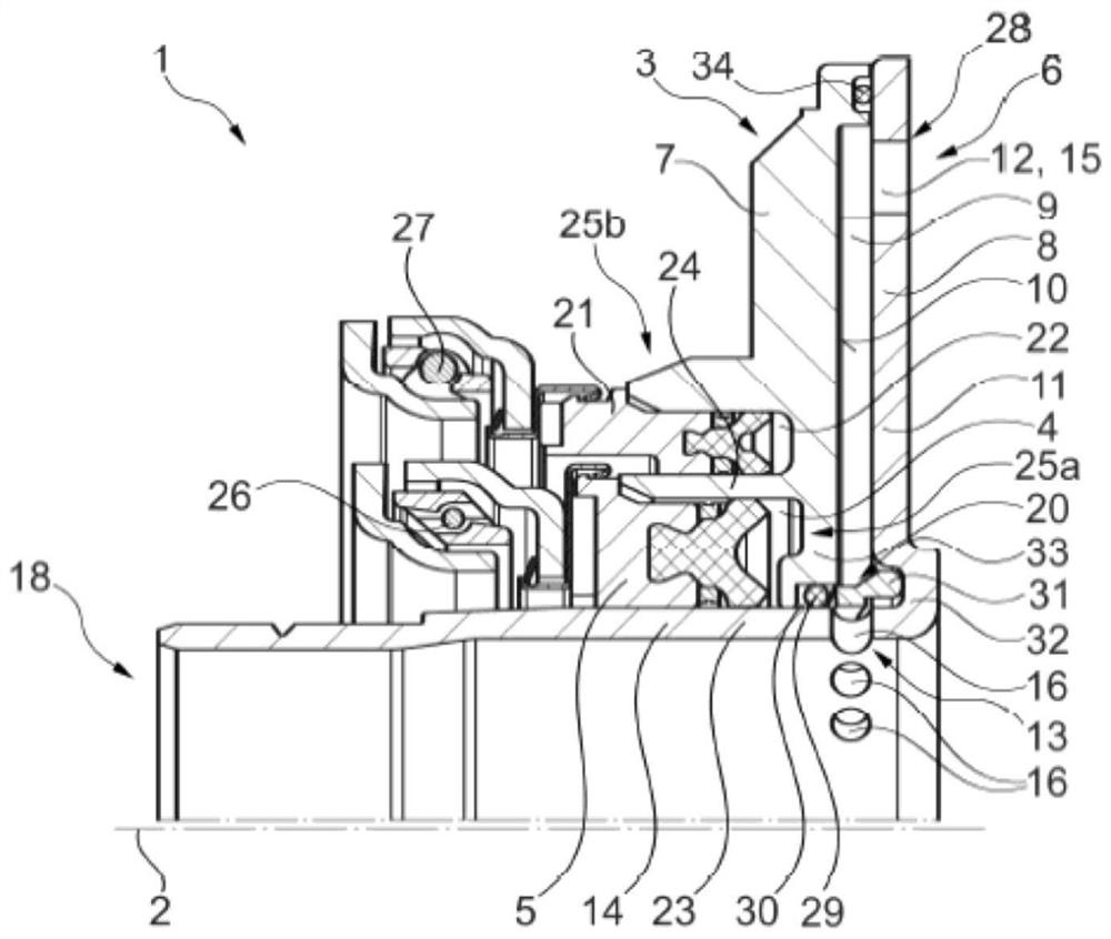 Slave cylinder with coolant channel in a plastic housing component; and clutch actuation device