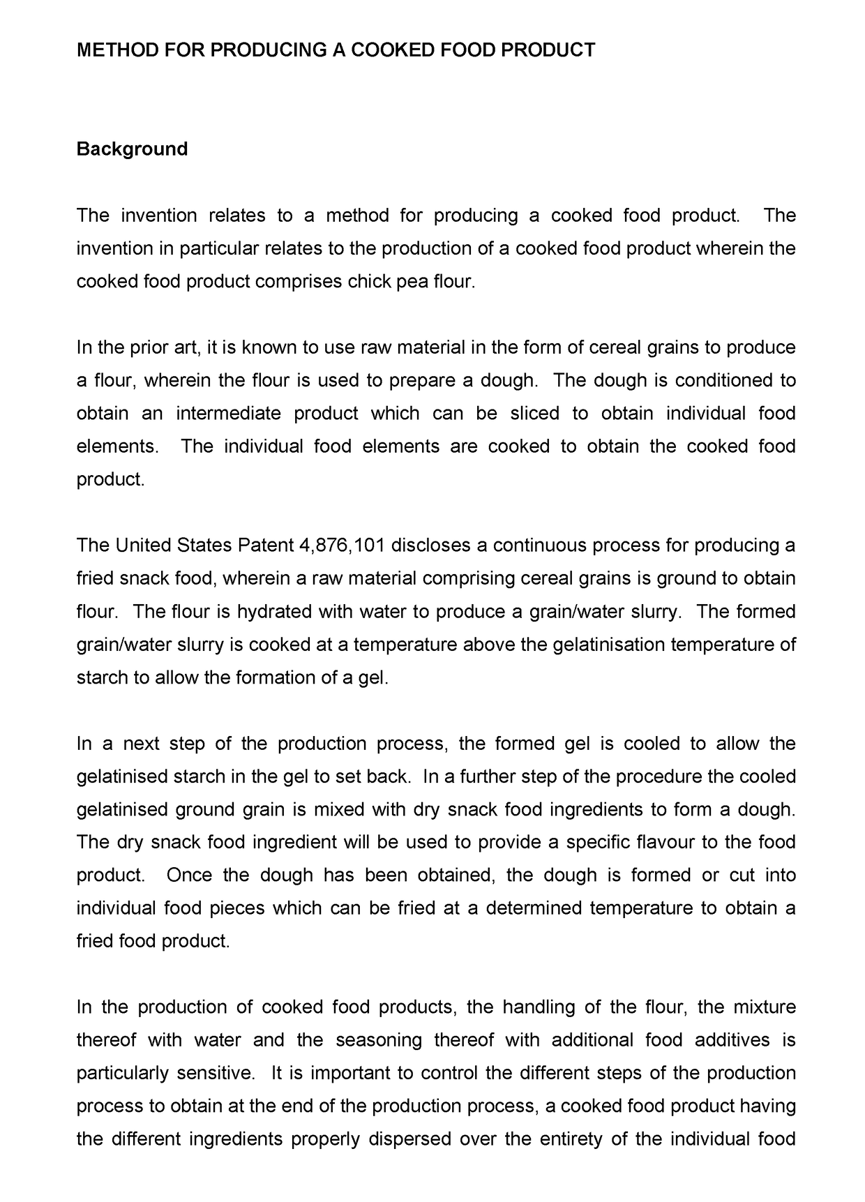 Method for producing a cooked food product