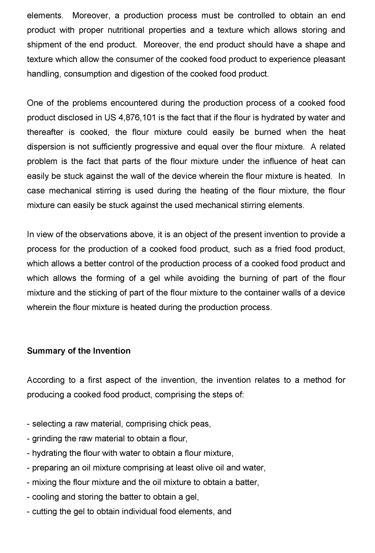 Method for producing a cooked food product