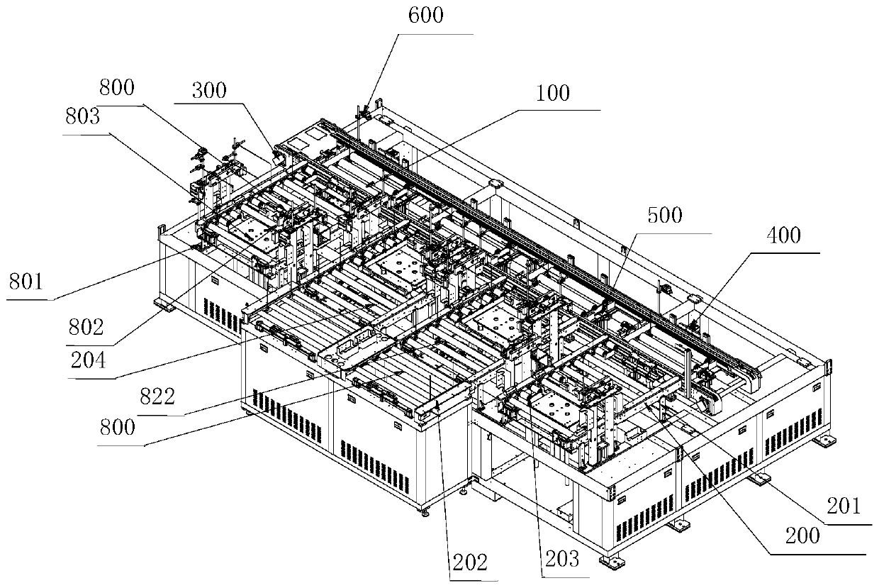 Conveying line tray slow storage device