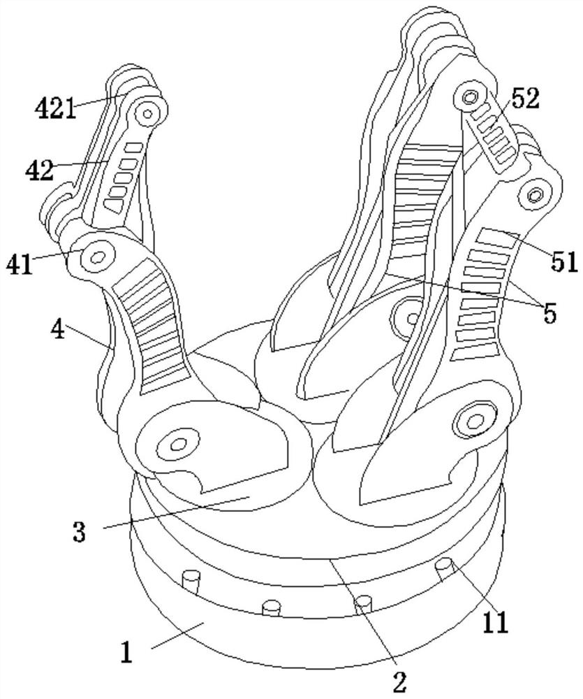 Four-shaft interconnected three-dimensional intelligent clamping end