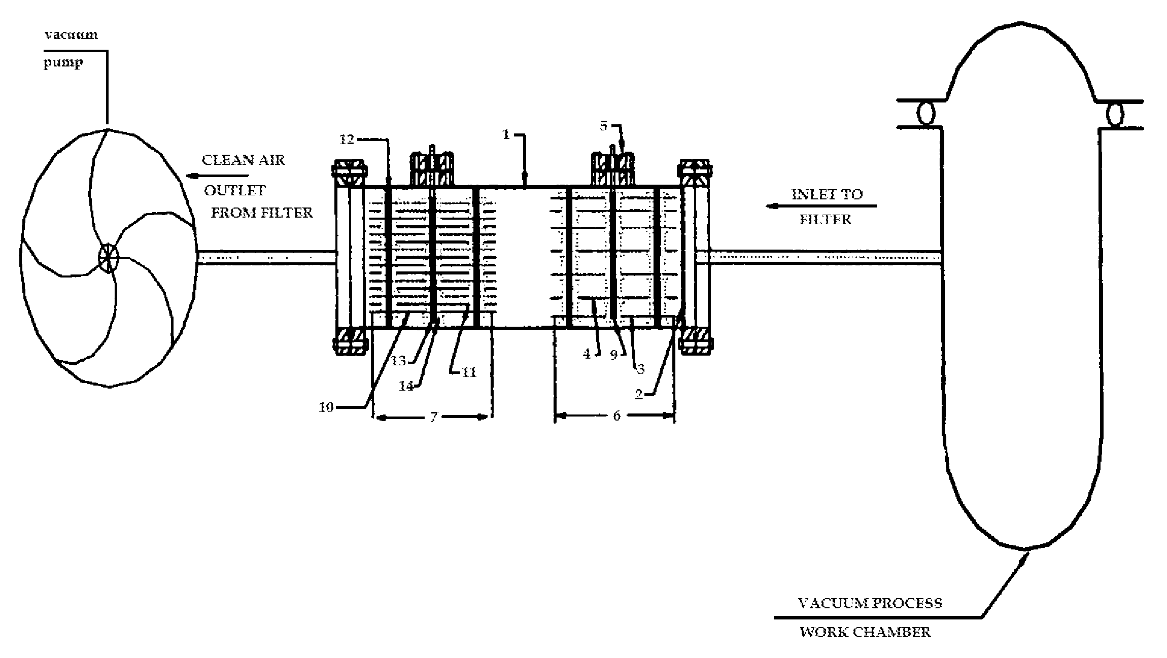 Vacuum pump suction filter meant for collecting impurities from function