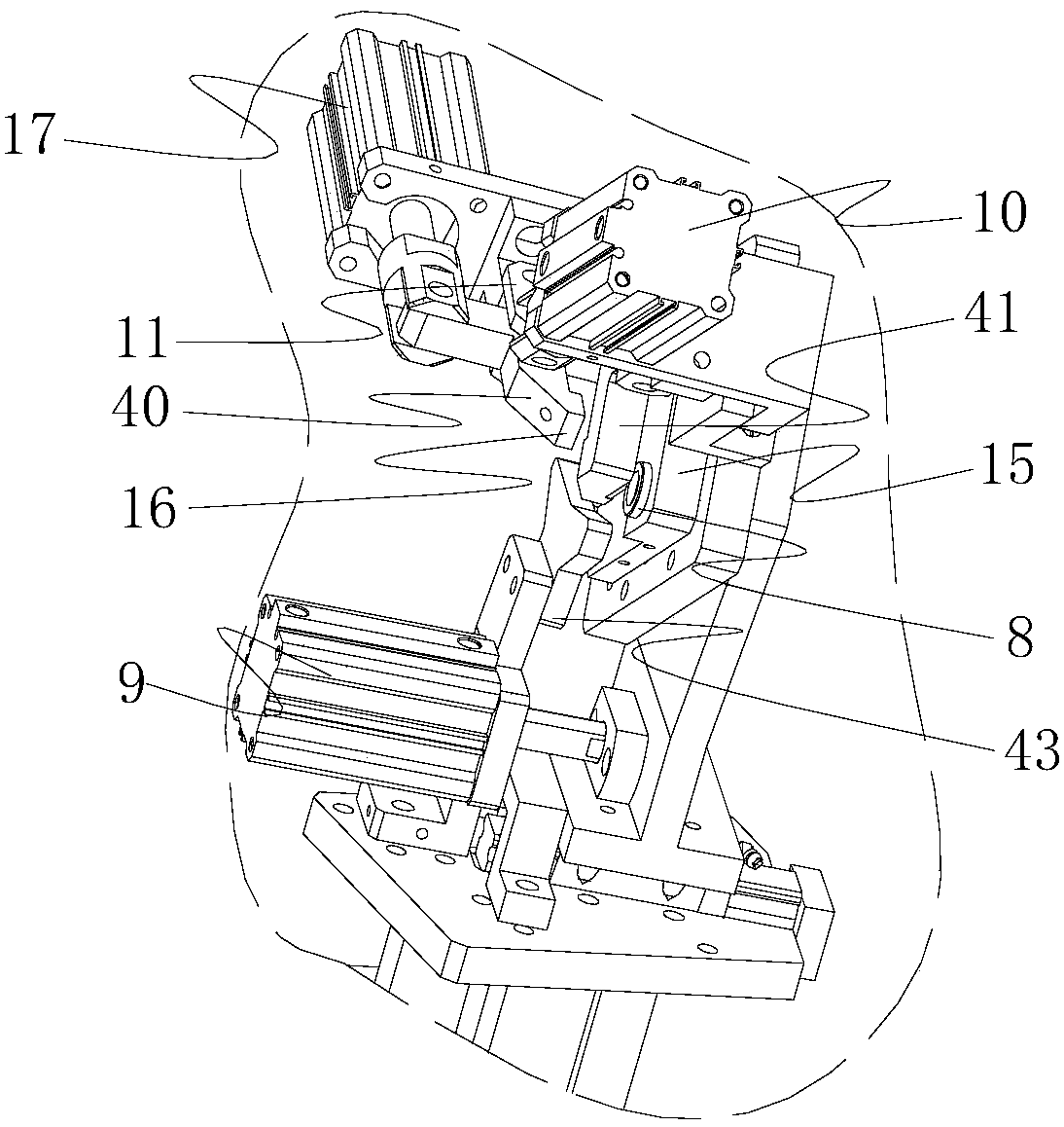 A jig for welding elbows of automobile mufflers