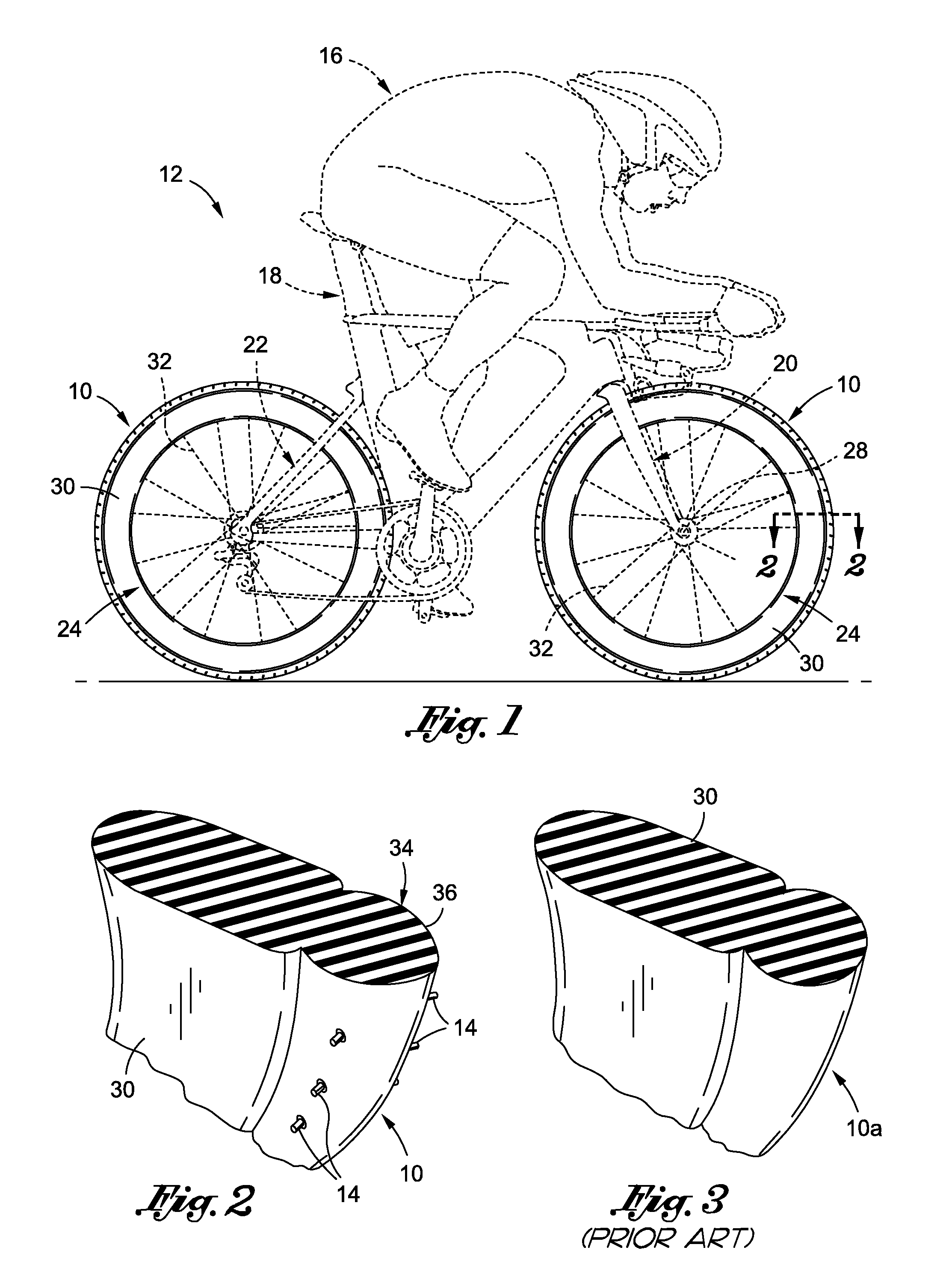 Aerodynamic bicycle tire