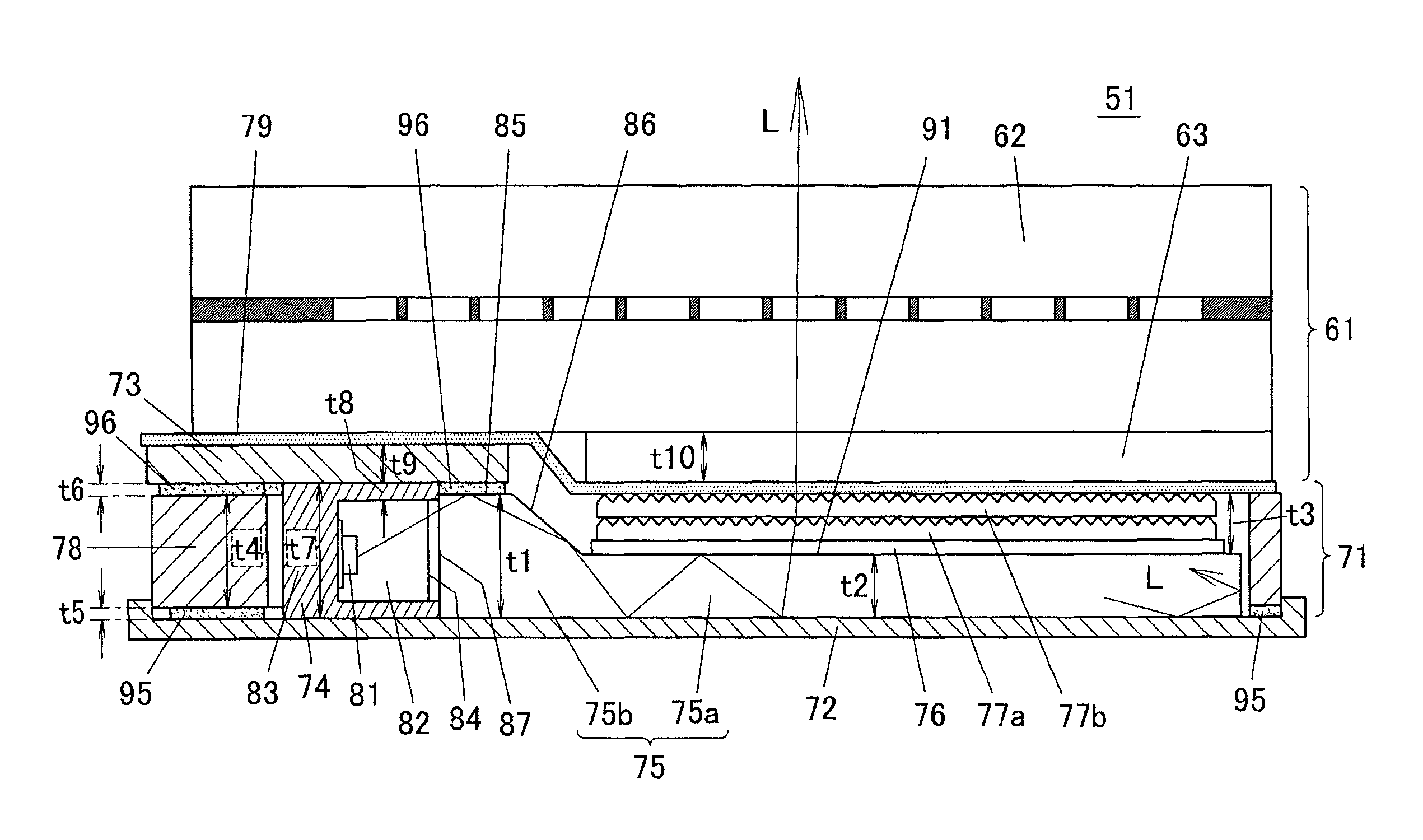 Surface light source device with frame having adhesive on reflector and circuit board and liquid crystal display device