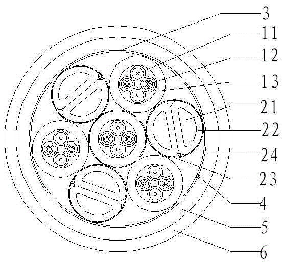 Optical-power composite cable with metal sheath employing soft aluminum alloy profile conductors