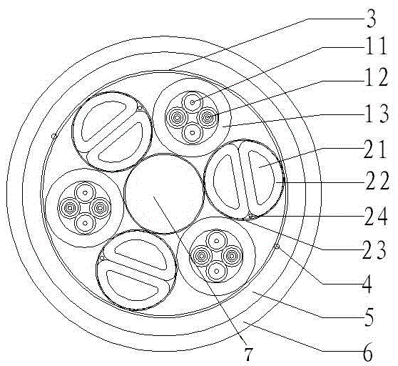 Optical-power composite cable with metal sheath employing soft aluminum alloy profile conductors