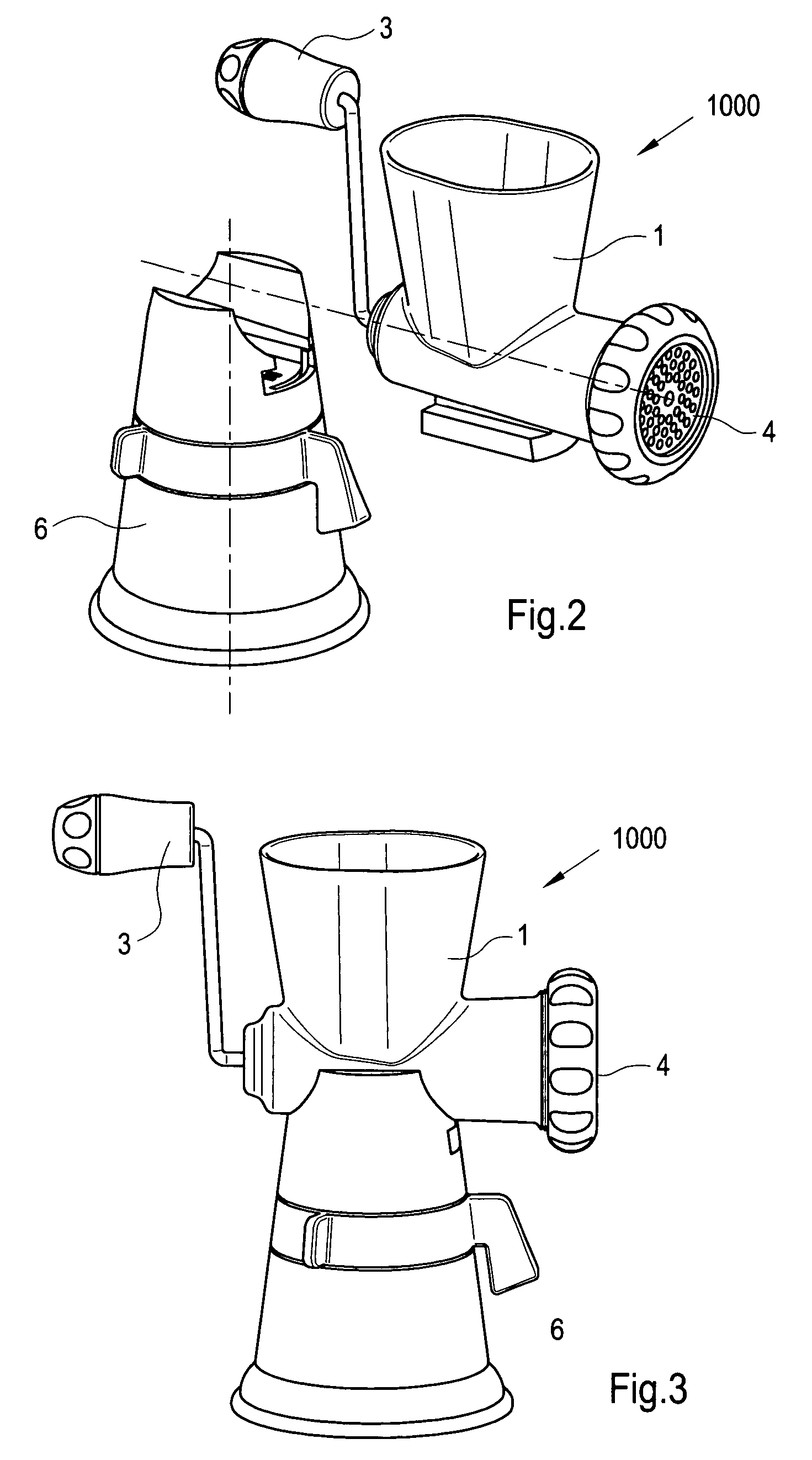 Meat grinder with suction base