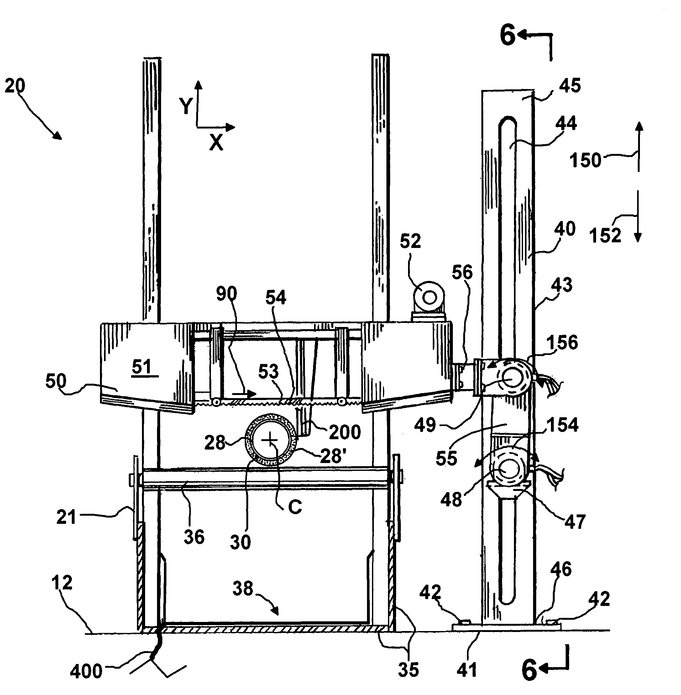 Articulating band saw and method