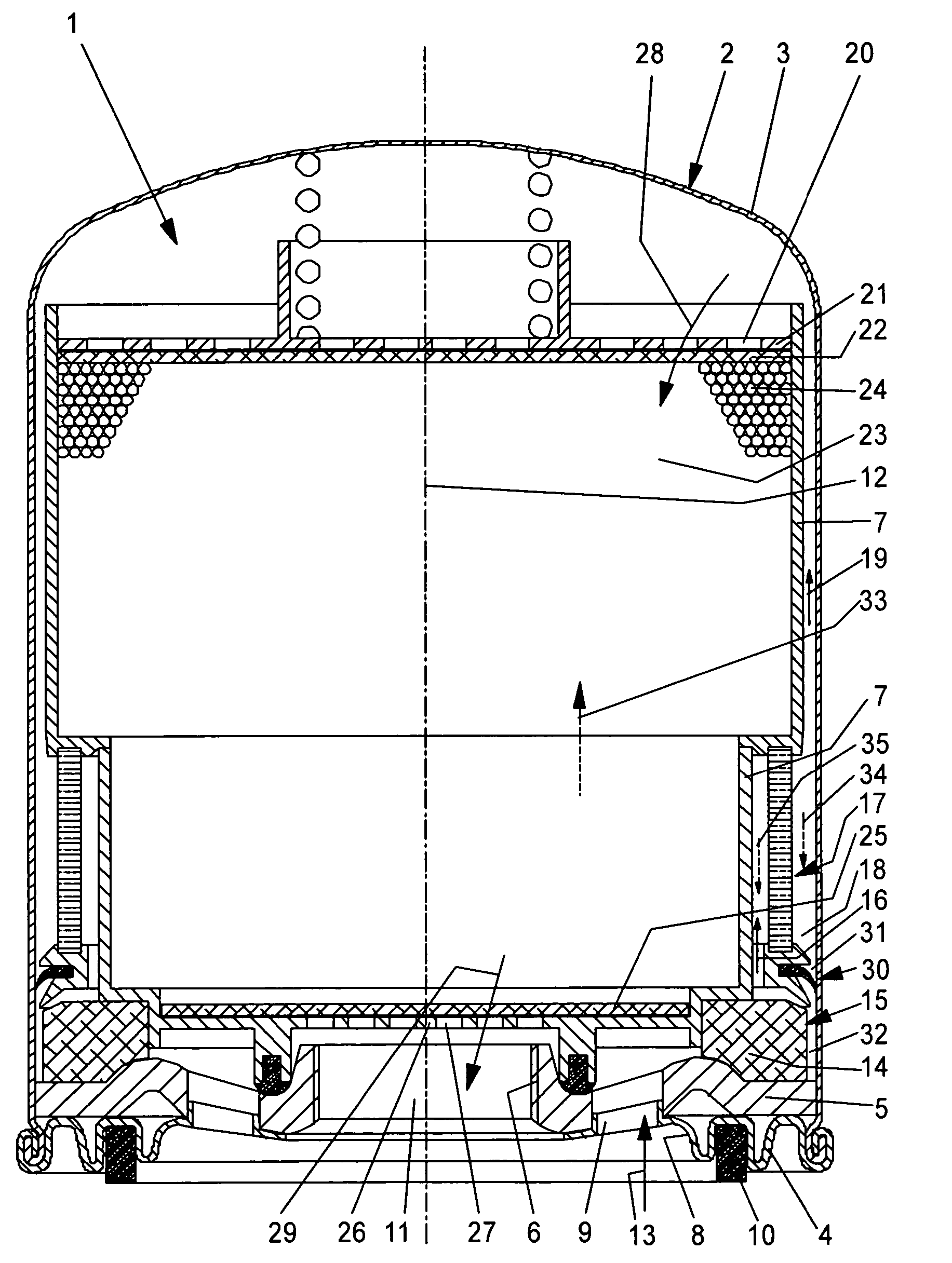 Cartridge for cleaning compressed air in compressed air supply systems of motor vehicles