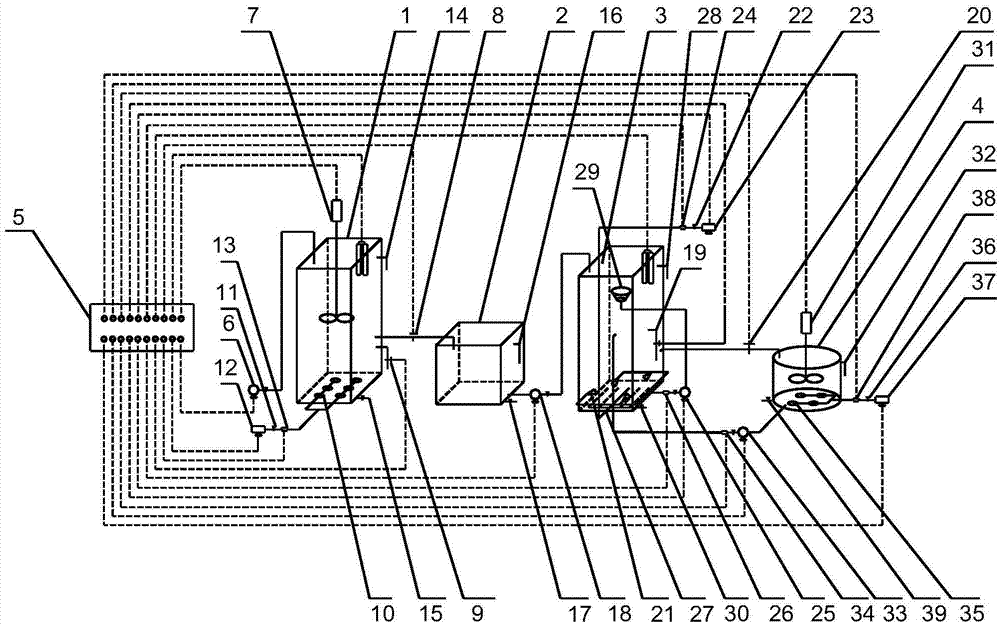 Biological device for treating municipal sewage and treatment method thereof