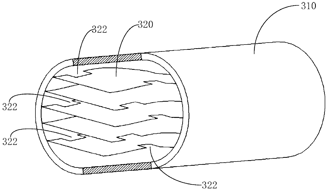 Gas mixing device and engine air inlet mixing structure