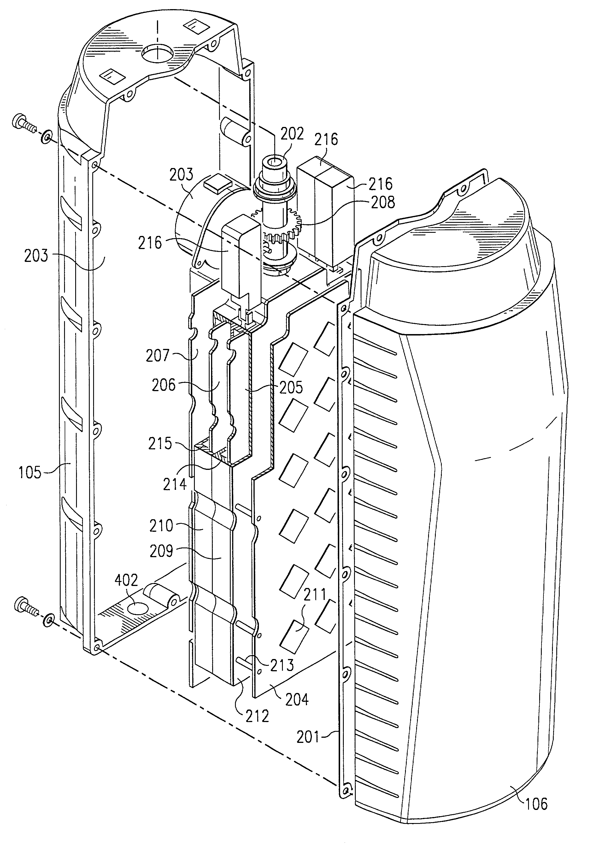 Mechanically rotatable wireless RF data transmission subscriber station with multi-beam antenna