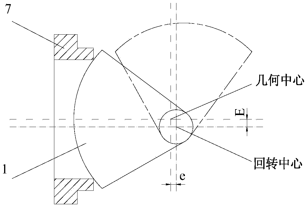 Thin-wall double-eccentric-part spherical shell structure provided with rigid shaft